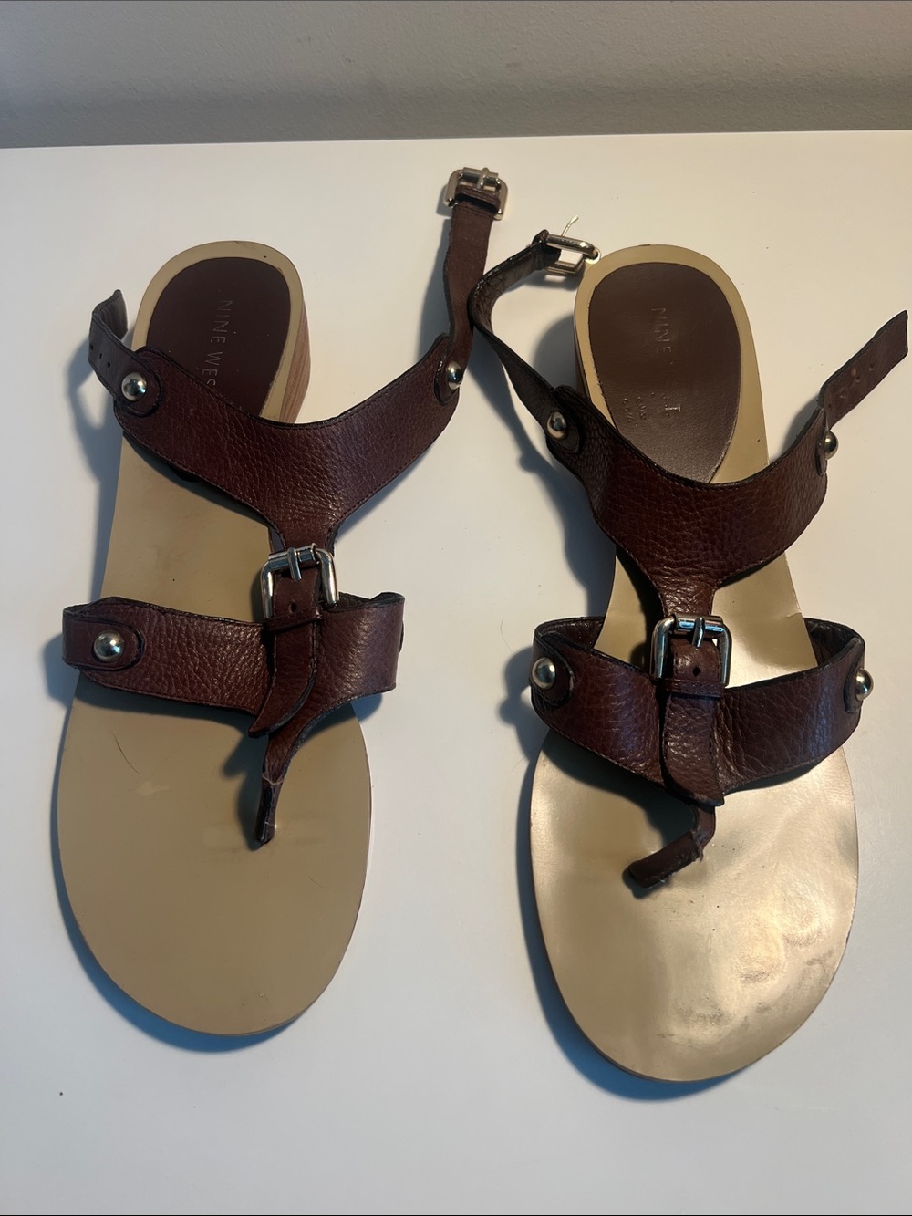 Nine West Brown Ankle Strap Sandal